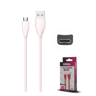 CABLE MICRO USB SOUL SOFT 2A PINK
