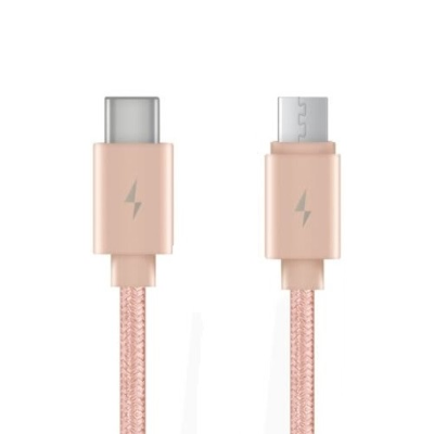 CABLE TEXTILE C A MICRO USB MOW! PINK