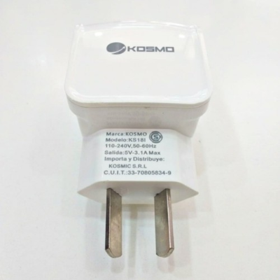 CARGADOR CELULAR KOSMO 3.1A TURBO MICRO USB